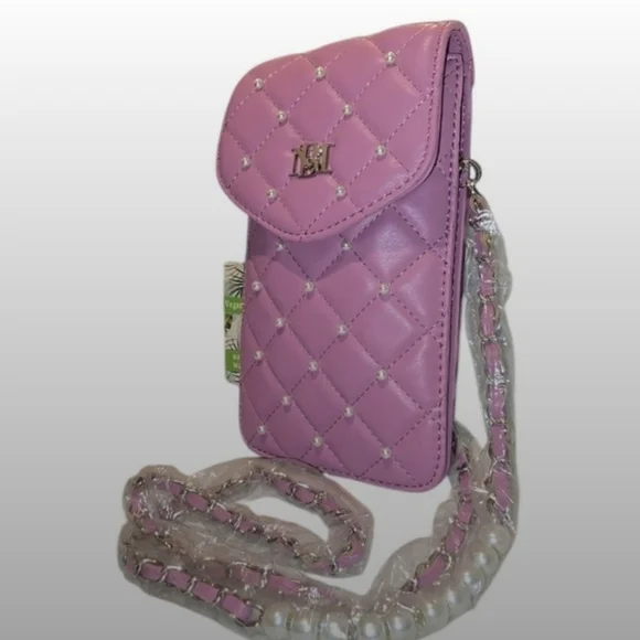 NWT Badgley Mischka Lavender Quilted Crossbody Mini Bag - Picture 8 of 9